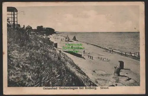 151631 Ansichtskarte Ostseebad Henkenhagen bei Kolberg Strand 1923 Ustronie Morskie