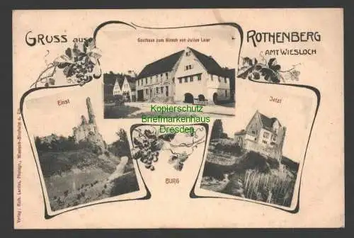 145757 AK Burg Rothenberg Amt Wiesloch um 1910 Burg Gasthaus zum Hirsch Laier