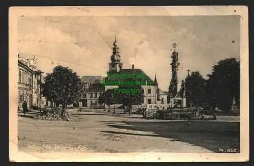 143970 Ansichtskarte Mesto Zdar Velke namesti 1936