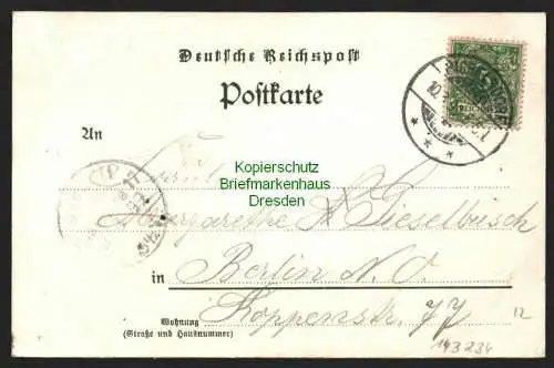 143234 Ansichtskarte Berlin Spandau 1899 Schildhorn Wirtshaus Gaststätte