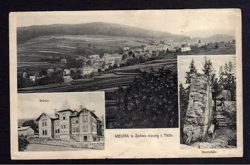 104248 AK Meura bei Schwarzburg i. Thür. Schule Meurastein 1913