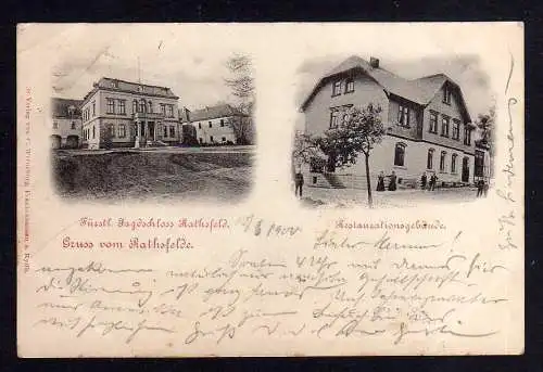 103808 Ansichtskarte Rathsfeld Steinthaleben Kyffhäuser Jagdschloss Restaurant 1900