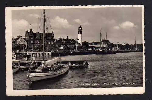 103491 Ansichtskarte Pillau Ostpreußen Samland Kurfürstenbollwerk Leuchtturm