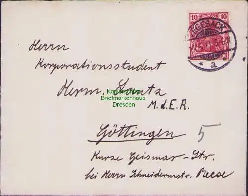 B-17803 Brief DR Deutsches Reich Germania Reklame Anhänger Lecin