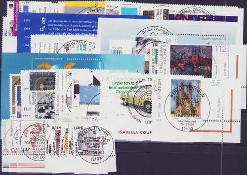 B-17656 Bund Jahrgang gestempelt 2002 Eckrand aus Deutschland Plus Abo ohne
