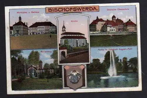 93190 AK Bischofswerda Markt Kirche Butterberg Oberschule 1935