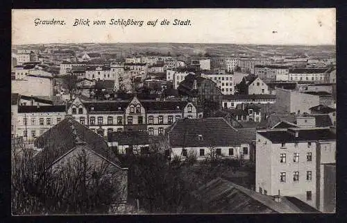 83558 Ansichtskarte Grudziadz Graudenz Blick Richtung Stadt 1915 Feldpost