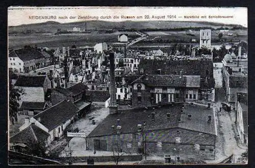 74484 Ansichtskarte Neidenburg 1915 Zerstörung 1914