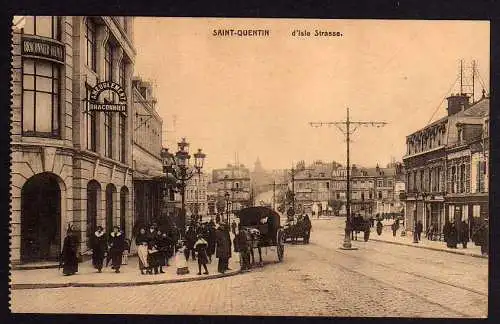 75088 Ansichtskarte Saint Quentin d´Isle Strasse Ameublement 1916