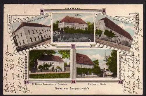 74371 Ansichtskarte Lampertswalde 1916 Gasthof z gr. Tanne Schloss