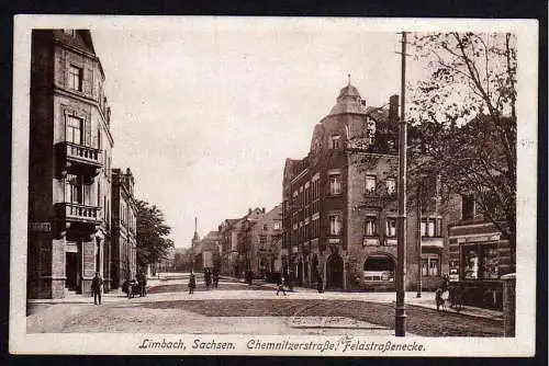 70108 Ansichtskarte Limbach Sa. Chemnitzerstraße Feldstraßenecke