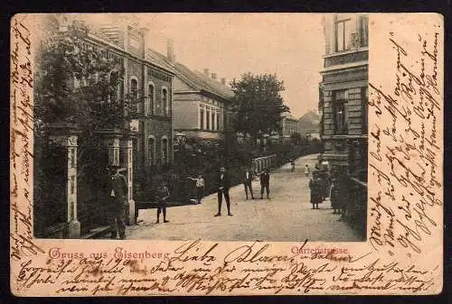 69864 Ansichtskarte Eisenberg Gartenstraße 1900