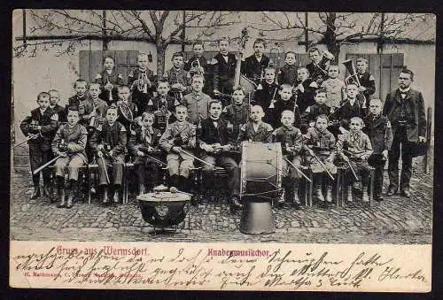 65672 Ansichtskarte Wermsdorf Knabenmusikchor 1925