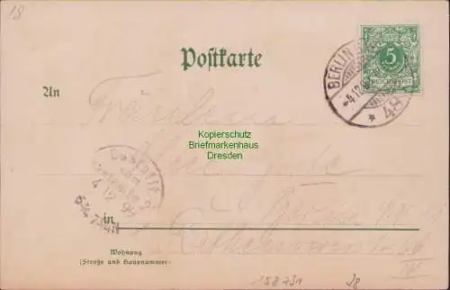 158791 Ansichtskarte Berlin 1899 Künstlerkarte G. Graf Verlag Helios München Herz Laterne