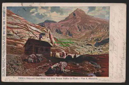 144526 Ansichtskarte Edmund Graf Hütte auf dem Hohen Riffler in Tirol Verwallgruppe um 1900