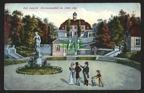 143767 Ansichtskarte Bad Lausick 1941 Hermannsbad im Jahre 1820 Feldpost 1941