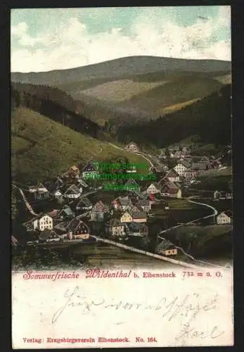 143722 Ansichtskarte Wildenthal bei Eibenstock 1901 Hotel Drechsler Erzgebirgsverein