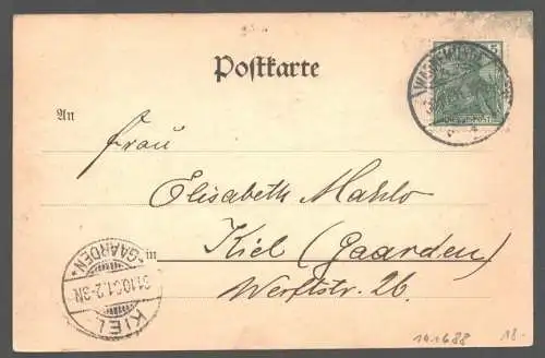141688 AK Warnemünde Moltkestrasse 1901 Windmühle Mole