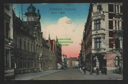 136947 Ansichtskarte Kattowitz Katowice O.-S. Poststraße 1916