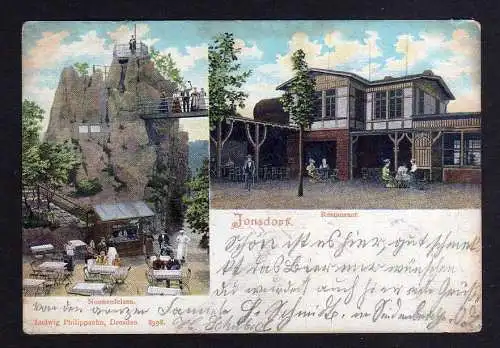 104402 Ansichtskarte Johnsdorf Nonnenfelsen Restaurant 1904