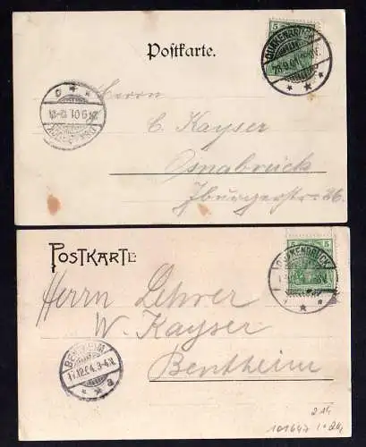 101647 2 AK Hasepartie 1904 Gut Vehr 1901 Langestr. mit Hohe Pforte Haus New Yor