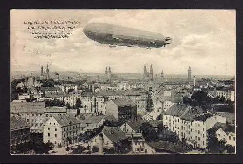 102290 AK Liegnitz Zeppelin Luftschiffhafen Flieger Stützpunkt 1913