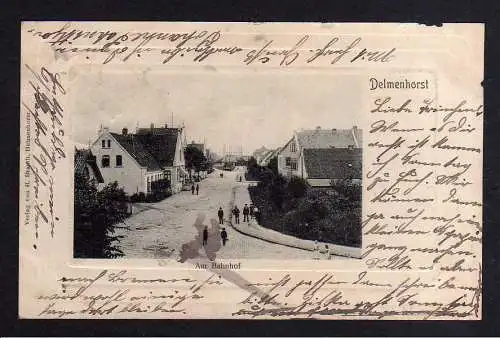 102106 Ansichtskarte Delmenhorst Am Bahnhof 1905