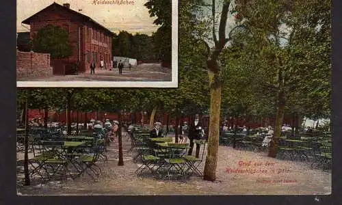 102247 Ansichtskarte Halle Dölau Gaststätte Heideschlößchen 1909