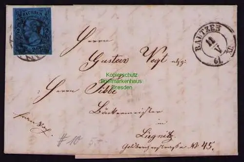 B21030 Sachsen Brief Faltbrief m ausführlichem Inhalt Bautzen 1860 nach Liegnitz