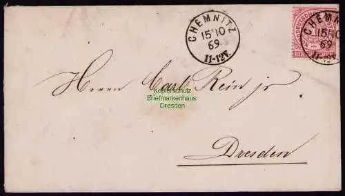 B21038 Brief NDP Chemnitz 1869 nach Dresden