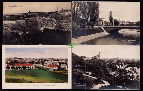 172965 4 Ansichtskarte Borna Bez. Leipzig Neue Brücke 1928 Panorama 1926