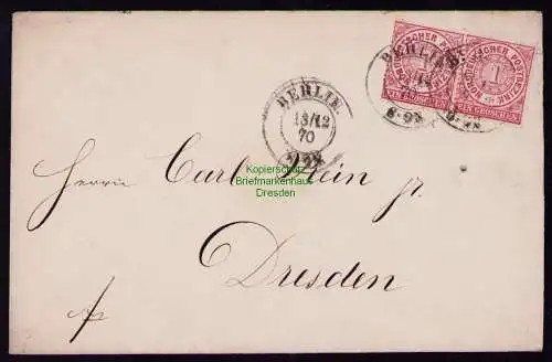 B21035 Brief NDP Berlin 1870 nach Dresden