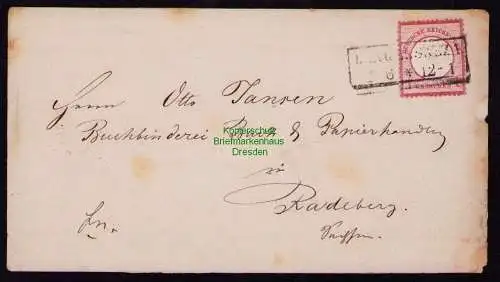 B21054 Brief DR Deutsches Reich 4 Langensalza 1872 nach Radeberg Buchbinder Ott