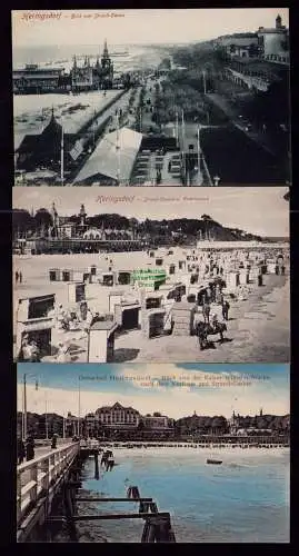 172929 3 Ansichtskarte Ostseebad Heringsdorf Usedom Seebrücke Strand Kasino Familienbad