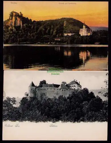 172927 2 AK Veldeser See Slowenien Schloss um 1905 Dorfkirche Bled