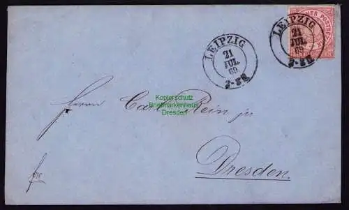 B21036 Brief NDP Leipzig 1869 nach Dresden