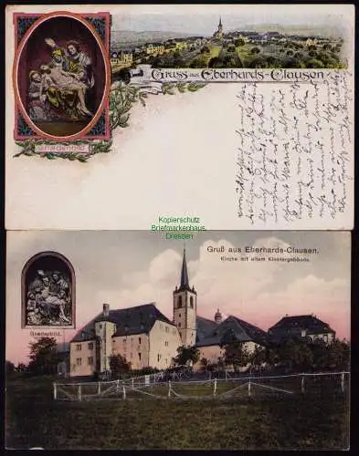 172693 2 AK Eberhardsklausen Klausen Eifel Eberhards-Clausen 1916 Kirche Kloster