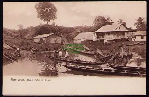 172792 AK Kamerun um 1910 Kanu Hafen in Duala