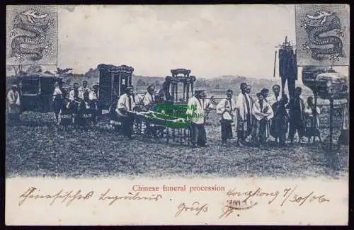 162594 Ansichtskarte Hongkong Chinese funeral procession Beerdigung 1906 nach Korntal