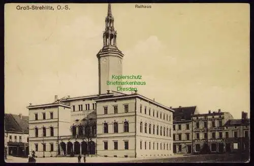 162597 AK Strzelce Opolskie Groß Strehlitz 1921 Rathaus