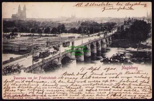 172656 AK Magdeburg 1901 Panorama von der Friedrichstadt