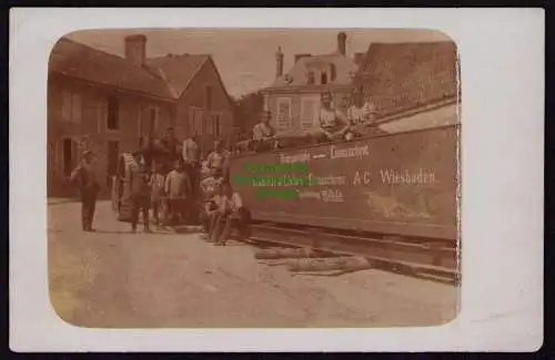 162569 Ansichtskarte Wiesbaden 1915 Fotokarte Transportable Eismaschine Linde A.G.