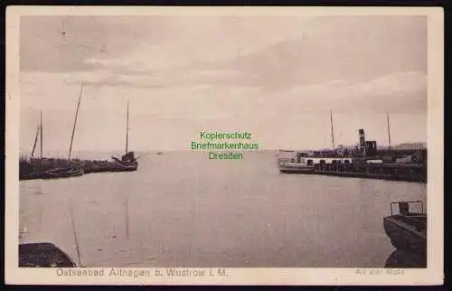 172682 Ansichtskarte Ostseebad Altenhagen b. Wustrow i. M. An der Mole 1930