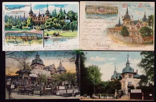 162492 4 Ansichtskarte Litho Kurhaus Klein Zschachwitz 1900 Pillnitz Königsalle 1912 1936