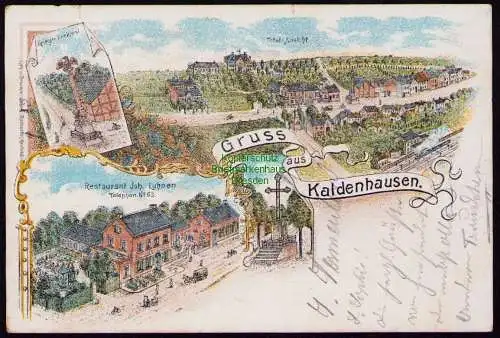 162470 Ansichtskarte Kaldenhausen 1908 Litho Restaurant Joh. Luhnen