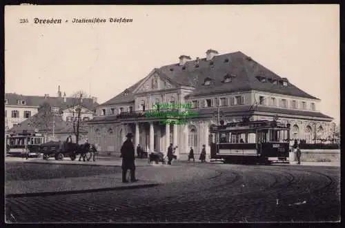 162497 AK Dresden Italienisches Dörfchen 1916 m Straßenbahnen Linie 18 Loschwitz