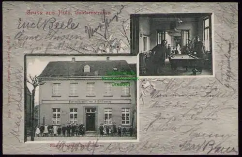 162458 AK Hüls Krefeld 1908 Geldernstrasse Gastwirtschaft Schürmanns