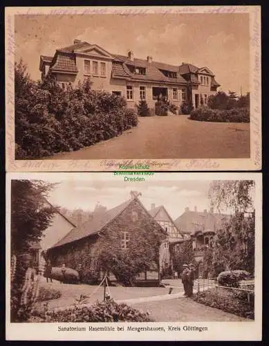 172618 2 AK Rasemühle bei Göttingen Rosdorf 1926 bei Mengershausen Sanatorium