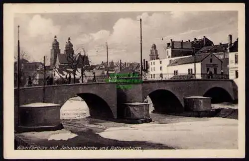 172658 AK Plauen Sachs. 1932 Albertbrücke Johanniskirche Rathausturm