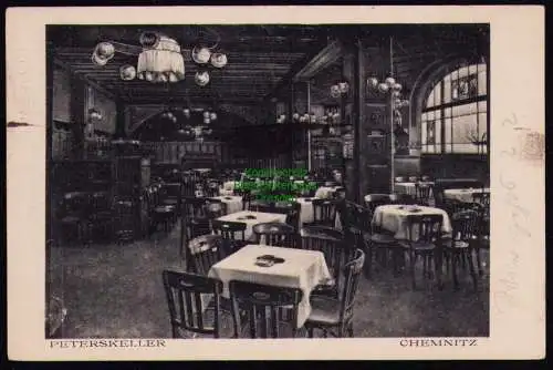 172663 Ansichtskarte Chemnitz 1922 Peterskeller Gasthaus Gaststätte